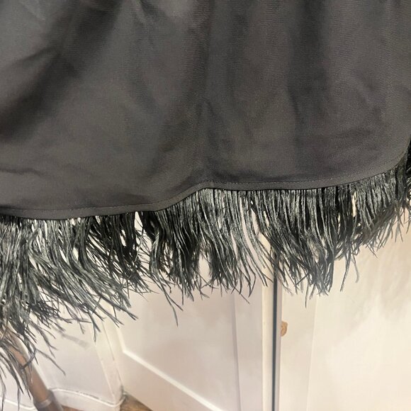 Tuckernuck Pomander Place Black Crepe Kenzo Dress - XXL with feathers added - Picture 6 of 7